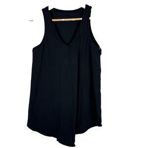 Lululemon Black V-Neck Tank Top Sleeveless Long Athletic Yoga Women’s Wrap Front